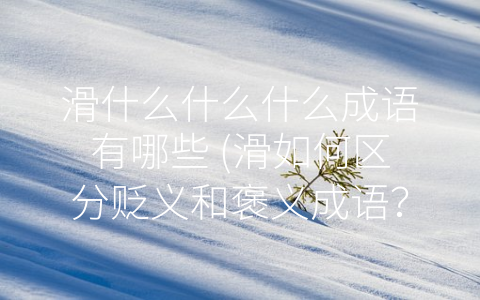 滑什么什么什么成语有哪些 (滑如何区分贬义和褒义成语？)