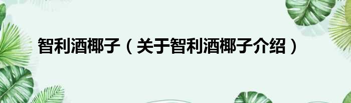 智利酒椰子 关于智利酒椰子介绍