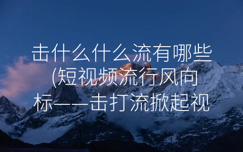 击什么什么流有哪些 (短视频流行风向标——击打流掀起视听风暴)