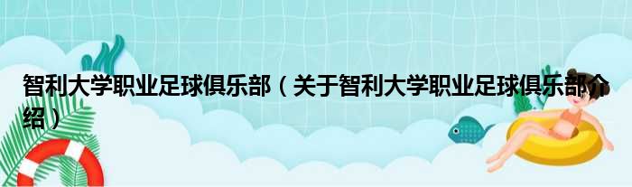 智利大学职业足球俱乐部 关于智利大学职业足球俱乐部介绍