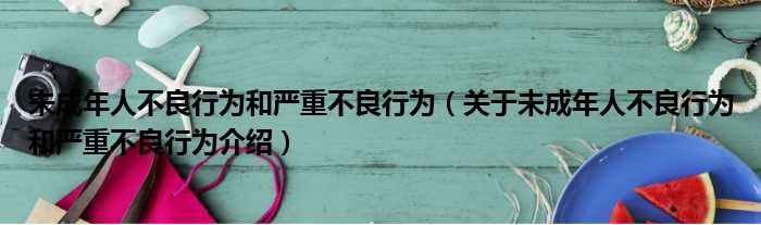 未成年人不良行为和严重不良行为 关于未成年人不良行为和严重不良行为介绍
