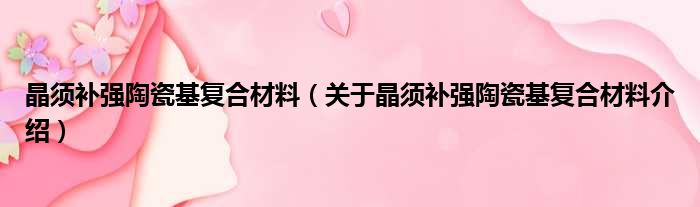 晶须补强陶瓷基复合材料 关于晶须补强陶瓷基复合材料介绍