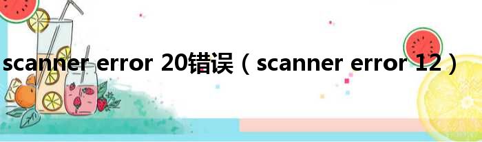 scanner error 20错误 scanner error 12