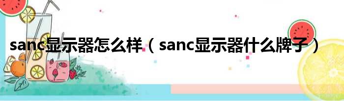 sanc显示器怎么样 sanc显示器什么牌子