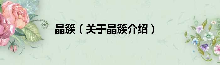 晶簇 关于晶簇介绍