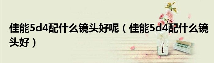 佳能5d4配什么镜头好呢 佳能5d4配什么镜头好