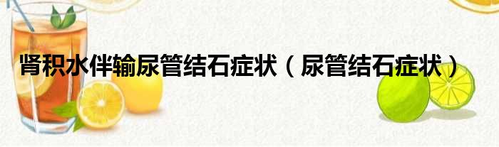 肾积水伴输尿管结石症状 尿管结石症状