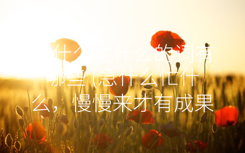 急什么忙什么的词有哪些 (急什么忙什么，慢慢来才有成果)