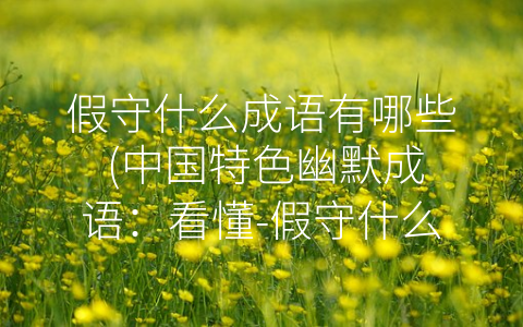 假守什么成语有哪些 (中国特色幽默成语：看懂-假守什么”成语的反讽和嘲讽之意)