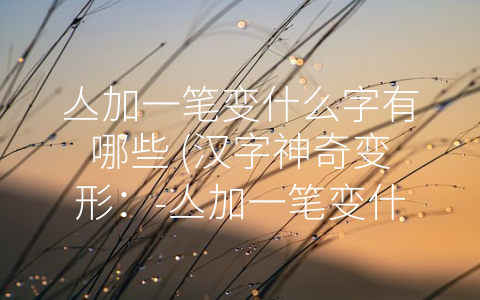 亼加一笔变什么字有哪些 (汉字神奇变形：-亼加一笔变什么字”)