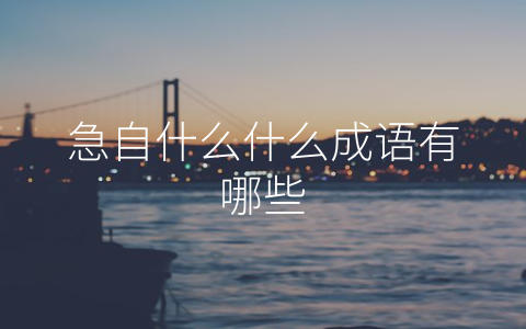 急自什么什么成语有哪些