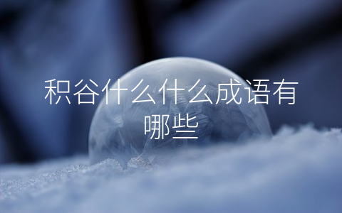 积谷什么什么成语有哪些