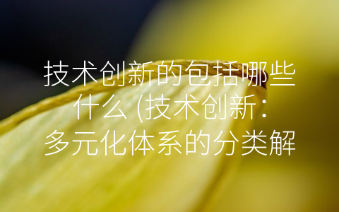 技术创新的包括哪些什么 (技术创新：多元化体系的分类解析)