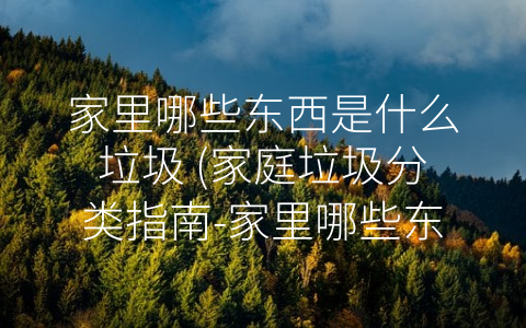家里哪些东西是什么垃圾 (家庭垃圾分类指南-家里哪些东西是什么垃圾？)