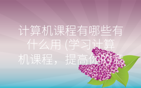 计算机课程有哪些有什么用 (学习计算机课程，提高你的竞争力和生活质量)