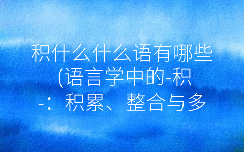 积什么什么语有哪些 (语言学中的-积-：积累、整合与多元视角)