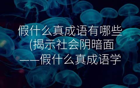 假什么真成语有哪些 (揭示社会阴暗面——假什么真成语学习指南)