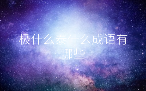 极什么泰什么成语有哪些