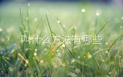叫什么方法有哪些
