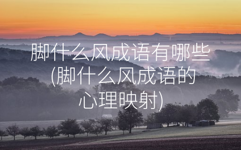 脚什么风成语有哪些 (脚什么风成语的心理映射)