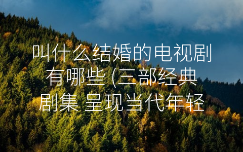 叫什么结婚的电视剧有哪些 (三部经典剧集 呈现当代年轻人恋爱观)