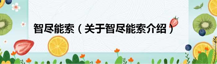 智尽能索 关于智尽能索介绍