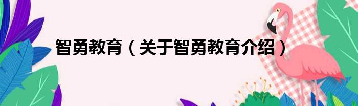 智勇教育 关于智勇教育介绍