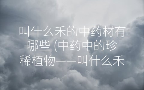 叫什么禾的中药材有哪些 (中药中的珍稀植物——叫什么禾)