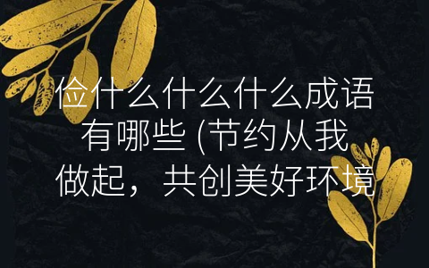 俭什么什么什么成语有哪些 (节约从我做起，共创美好环境)