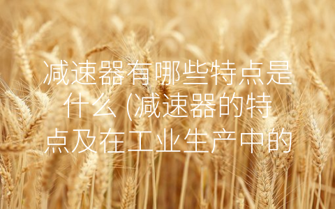 减速器有哪些特点是什么 (减速器的特点及在工业生产中的应用)