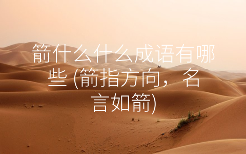 箭什么什么成语有哪些 (箭指方向，名言如箭)