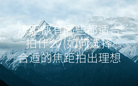 焦距都有哪些都适合拍什么 (如何选择合适的焦距拍出理想的画面效果)