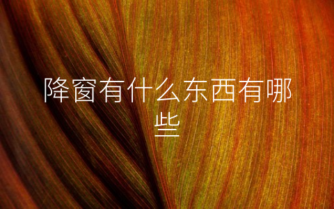 降窗有什么东西有哪些