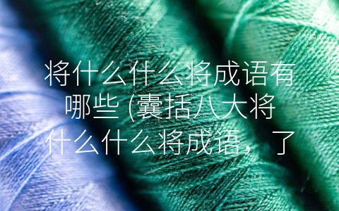 将什么什么将成语有哪些 (囊括八大将什么什么将成语，了解中华文化精髓)