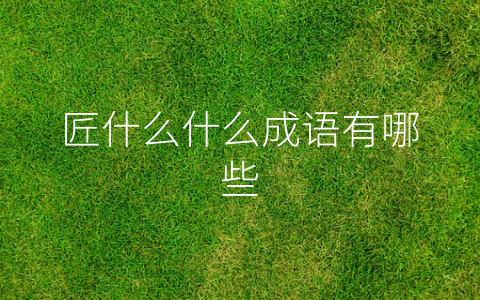 匠什么什么成语有哪些