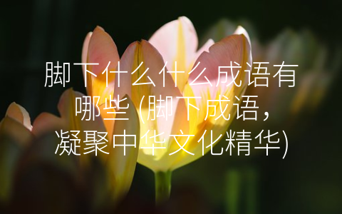 脚下什么什么成语有哪些 (脚下成语，凝聚中华文化精华)