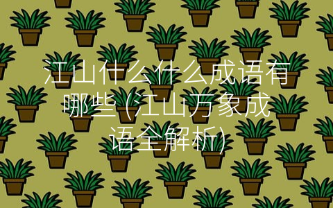 江山什么什么成语有哪些 (江山万象成语全解析)