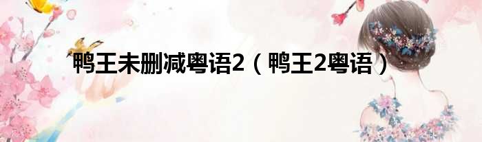 鸭王未删减粤语2 鸭王2粤语