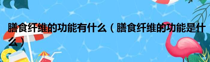 膳食纤维的功能有什么 膳食纤维的功能是什么