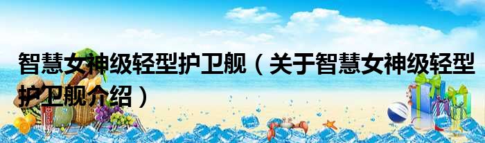 智慧女神级轻型护卫舰 关于智慧女神级轻型护卫舰介绍