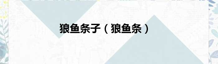 狼鱼条子 狼鱼条