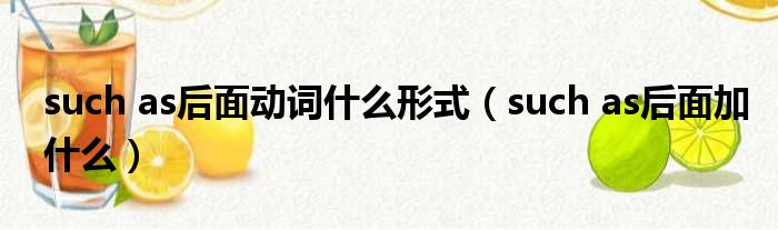 such as后面动词什么形式 such as后面加什么