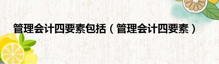 管理会计四要素包括 管理会计四要素