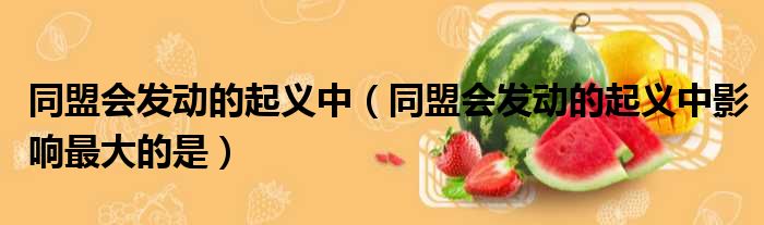同盟会发动的起义中 同盟会发动的起义中影响最大的是