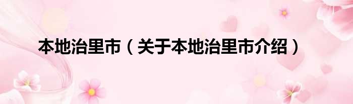 本地治里市 关于本地治里市介绍