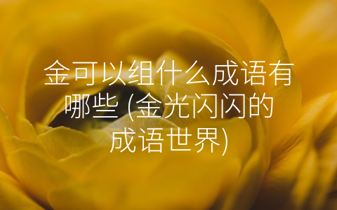 金可以组什么成语有哪些 (金光闪闪的成语世界)