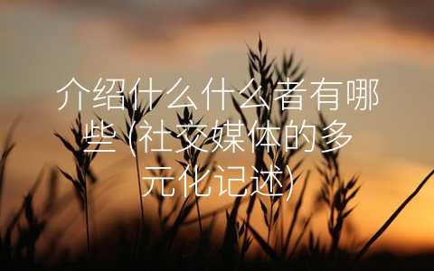 介绍什么什么者有哪些 (社交媒体的多元化记述)