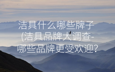 洁具什么哪些牌子 (洁具品牌大调查-哪些品牌更受欢迎？)