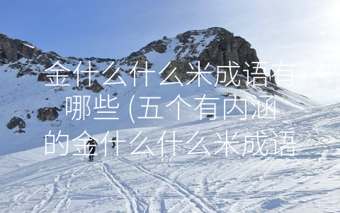 金什么什么米成语有哪些 (五个有内涵的金什么什么米成语)