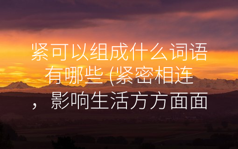 紧可以组成什么词语有哪些 (紧密相连，影响生活方方面面)